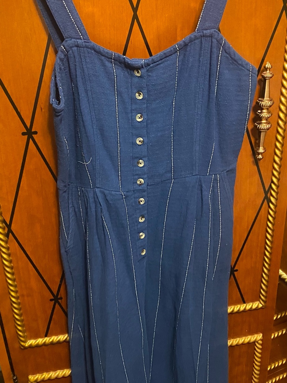 Billabong Navy Button-Front overalls with Thin Straps- surfer CA series